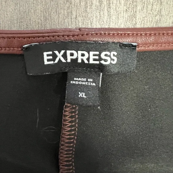 Express Chocolate Faux Leather Brown Mini Dress - Picture 7 of 8